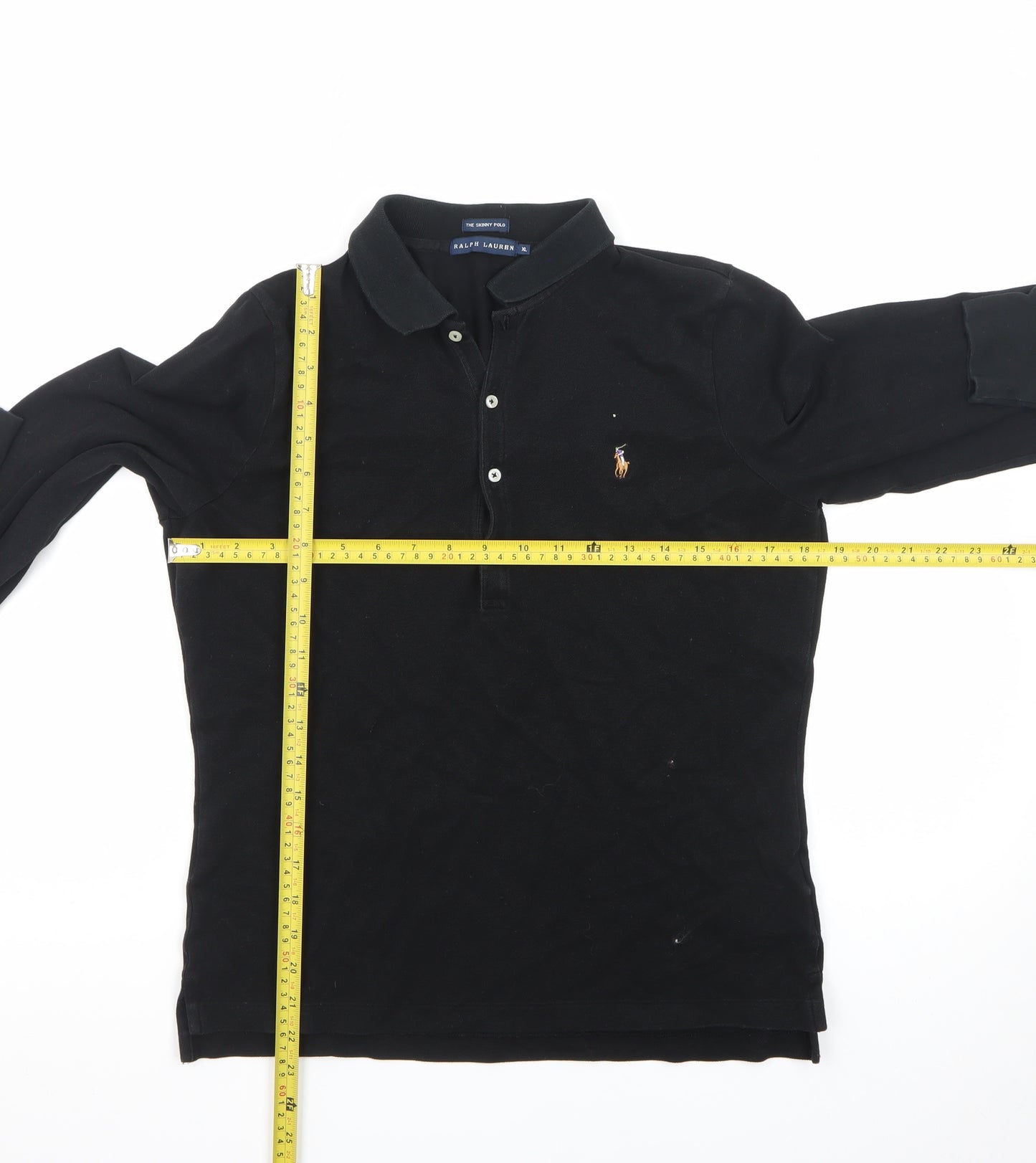 Ralph Lauren Men's Black XL Slim Fit Cotton Henley Jumper