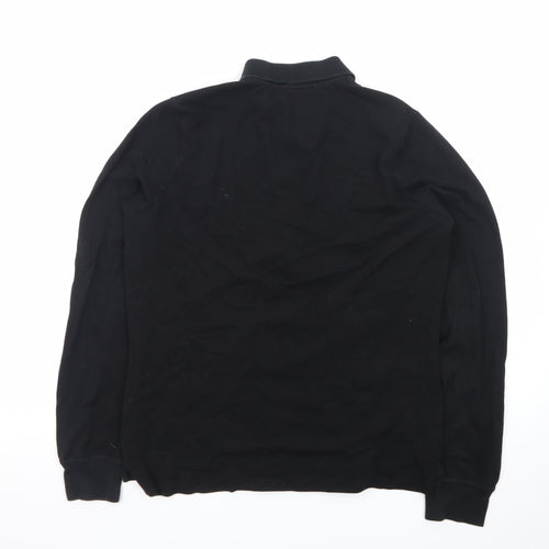 Ralph Lauren Men's Black XL Slim Fit Cotton Henley Jumper