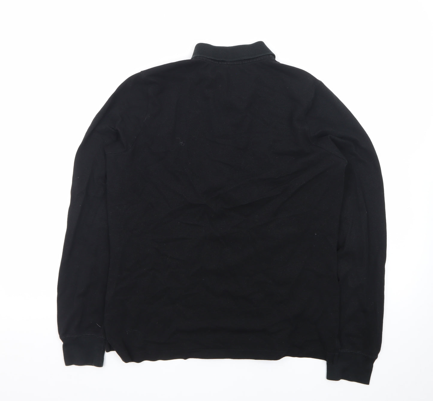 Ralph Lauren Men's Black XL Slim Fit Cotton Henley Jumper