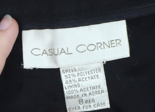 Casual Corner Women's Black Size 8 High Rise Pleated Trousers