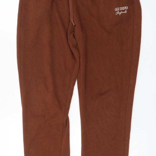 Lee Cooper Women's Brown Jogger Trousers UK 14 Cotton Blend