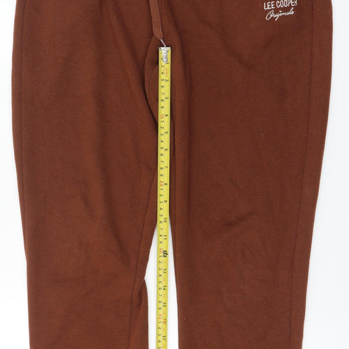 Lee Cooper Women's Brown Jogger Trousers UK 14 Cotton Blend