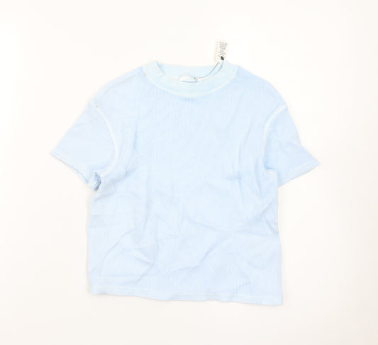 Marks and Spencer Boys Blue Cotton Short Sleeve T-Shirt - 2 Years