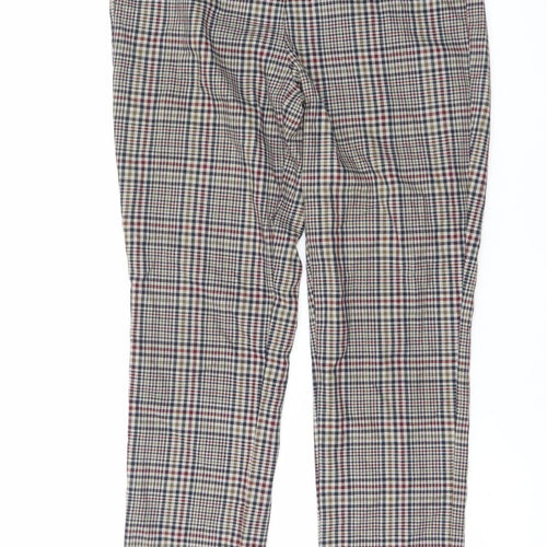 Koton Women's Multicoloured Check Straight Trousers Size 8