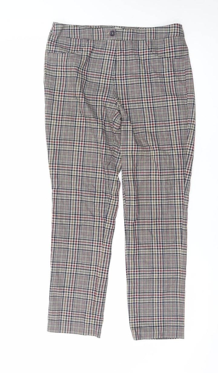 Koton Women's Multicoloured Check Straight Trousers Size 8