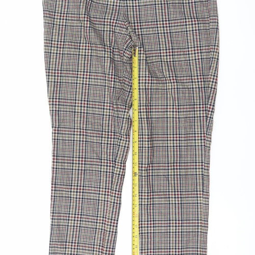 Koton Women's Multicoloured Check Straight Trousers Size 8