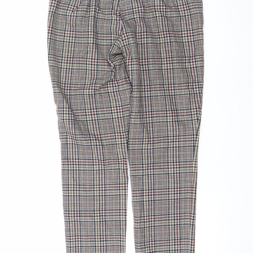 Koton Women's Multicoloured Check Straight Trousers Size 8