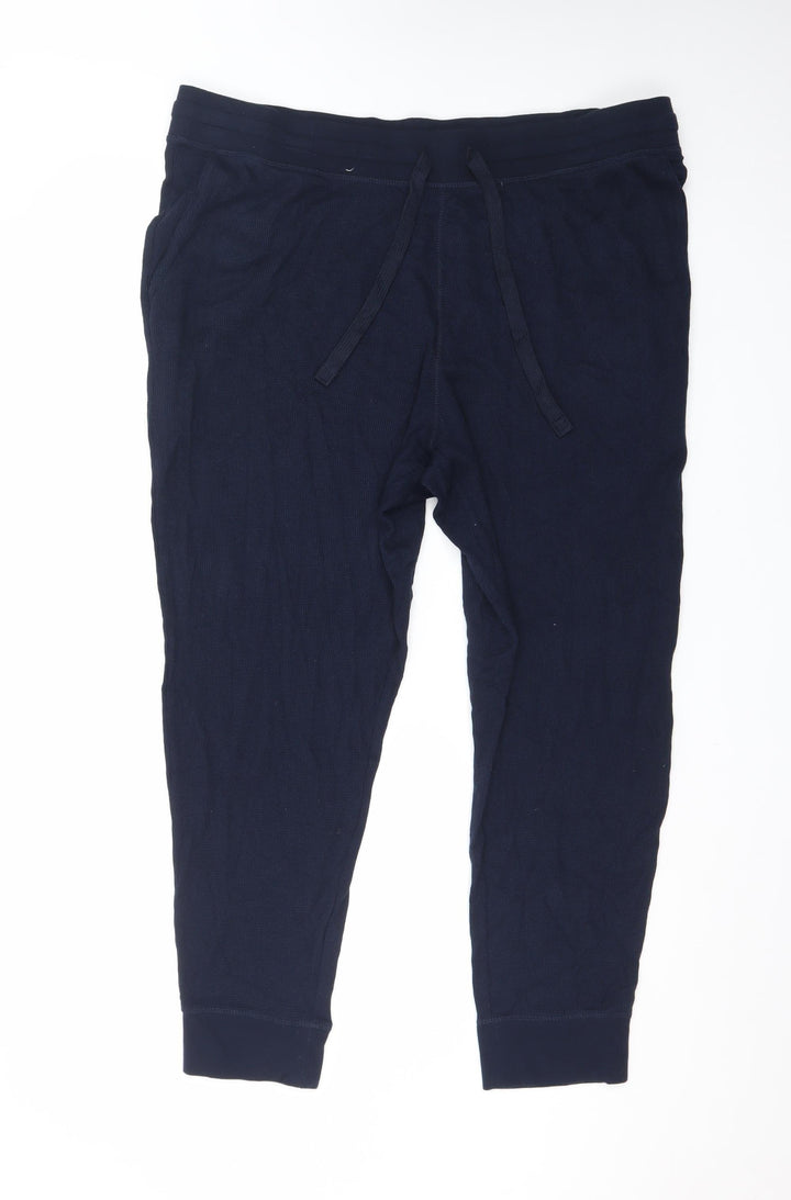 Loungewear Men's Navy Blue 2XL Lounge Pants Drawstring Cotton Blend