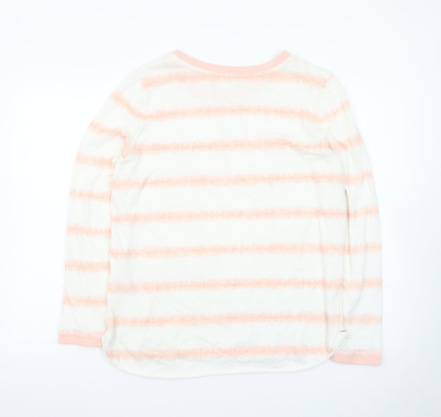 White Stuff Womens Pink Striped Long Sleeve Cotton T-Shirt UK 14