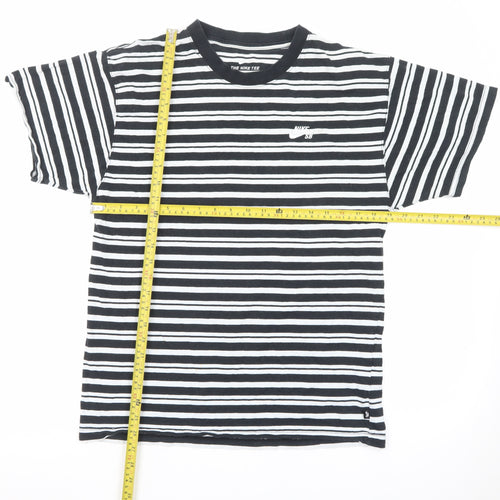 Nike SB Men's Black White Striped Crew Neck Short Sleeve T-Shirt S