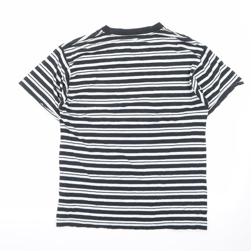 Nike SB Men's Black White Striped Crew Neck Short Sleeve T-Shirt S