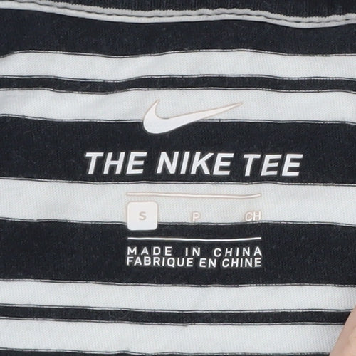 Nike SB Men's Black White Striped Crew Neck Short Sleeve T-Shirt S