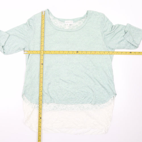 Apricot Women’s Green Lace Hem Pullover Jumper UK 14