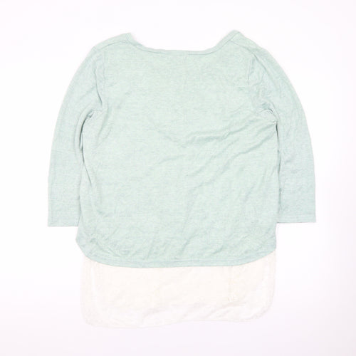 Apricot Women’s Green Lace Hem Pullover Jumper UK 14