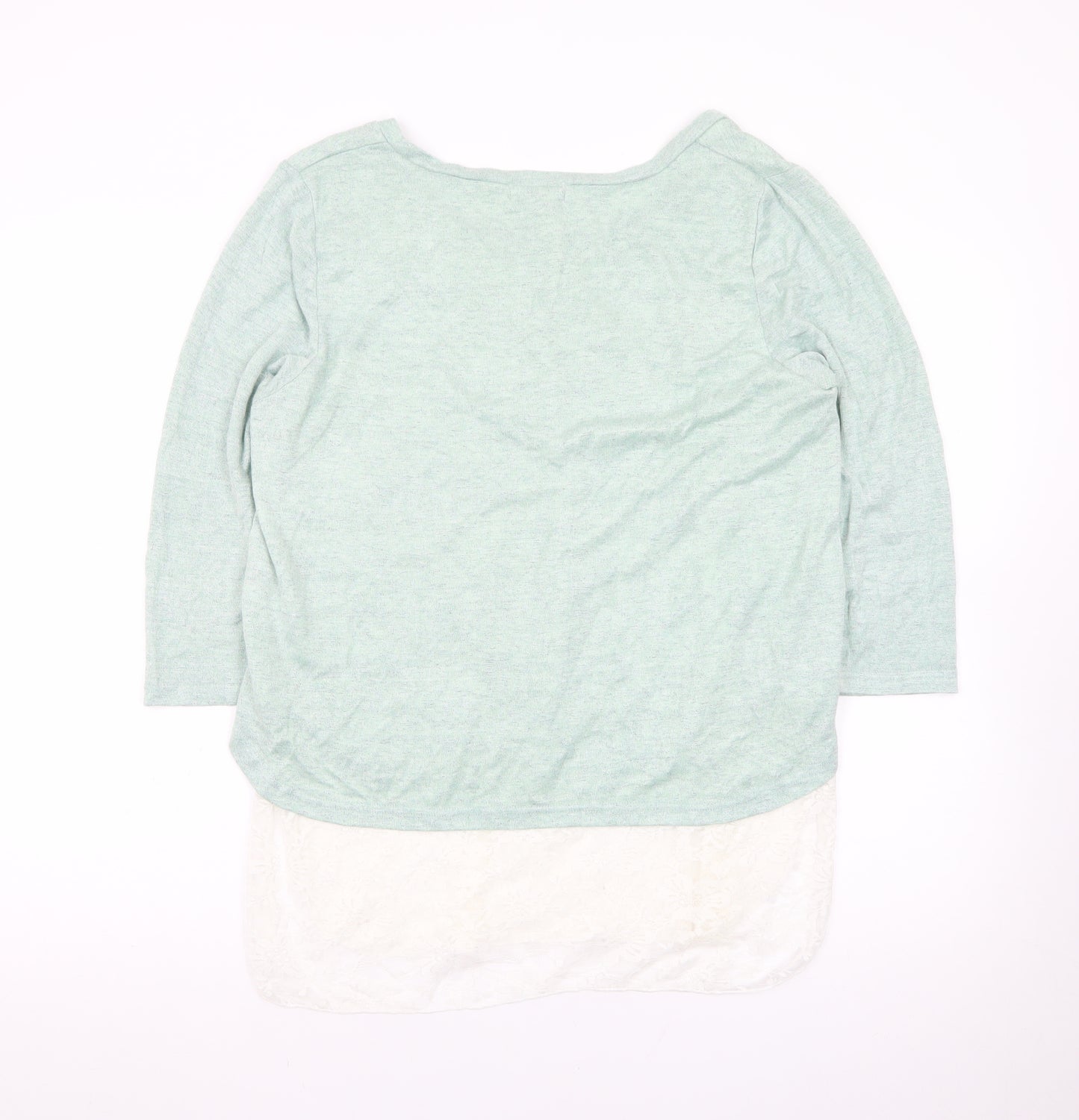 Apricot Women’s Green Lace Hem Pullover Jumper UK 14