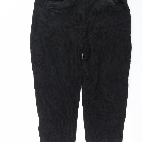Great Plains Women's Black Corduroy Straight Leg Trousers Size 16