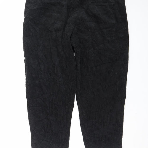 Great Plains Women's Black Corduroy Straight Leg Trousers Size 16