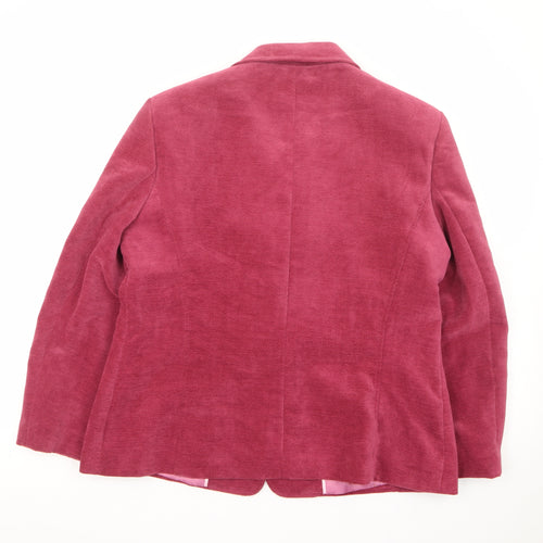 Klass Collection Women Pink Corduroy Blazer Jacket Size 18 Long Sleeve