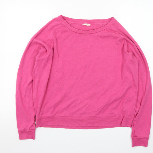 Hush Women's Pink Long Sleeve Crew Neck Jersey Top Size M