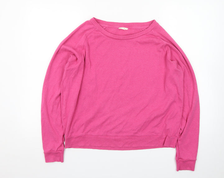 Hush Women's Pink Long Sleeve Crew Neck Jersey Top Size M