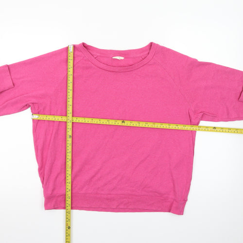 Hush Women's Pink Long Sleeve Crew Neck Jersey Top Size M
