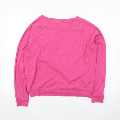 Hush Women's Pink Long Sleeve Crew Neck Jersey Top Size M