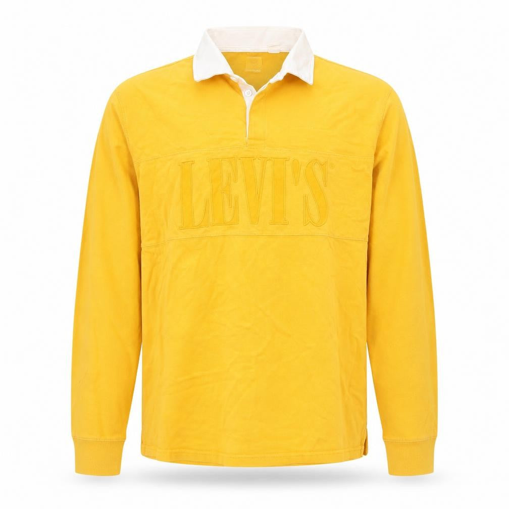 Levi's Men's Yellow Long Sleeve Relaxed Fit Polo XXL