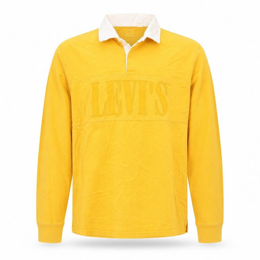 Levi's Men's Yellow Long Sleeve Relaxed Fit Polo XXL