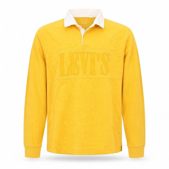 Levi's Men's Yellow Long Sleeve Relaxed Fit Polo XXL