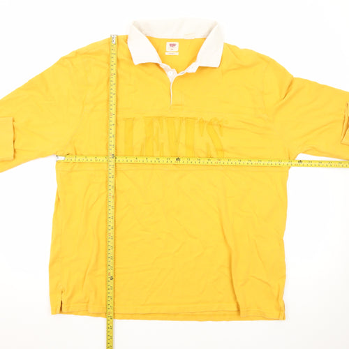 Levi's Men's Yellow Long Sleeve Relaxed Fit Polo XXL