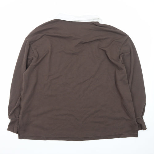 Nike Men’s Brown Long Sleeve Polo Shirt M Classic Sports Style