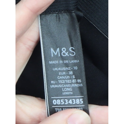 Marks and Spencer Women’s Black Wide-Leg Trousers Size 10 Long