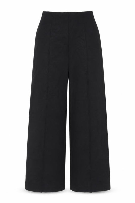 Marks and Spencer Women’s Black Wide-Leg Trousers Size 10 Long