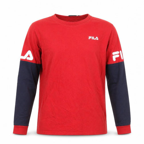 FILA Men’s Red Long Sleeve Colourblock Sports Top Size S