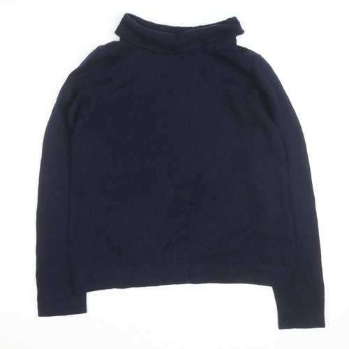 Hobbs Men's Blue Wool Roll Neck Jumper Size L Classic Knitwear