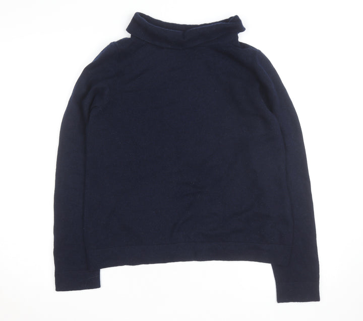 Hobbs Men's Blue Wool Roll Neck Jumper Size L Classic Knitwear