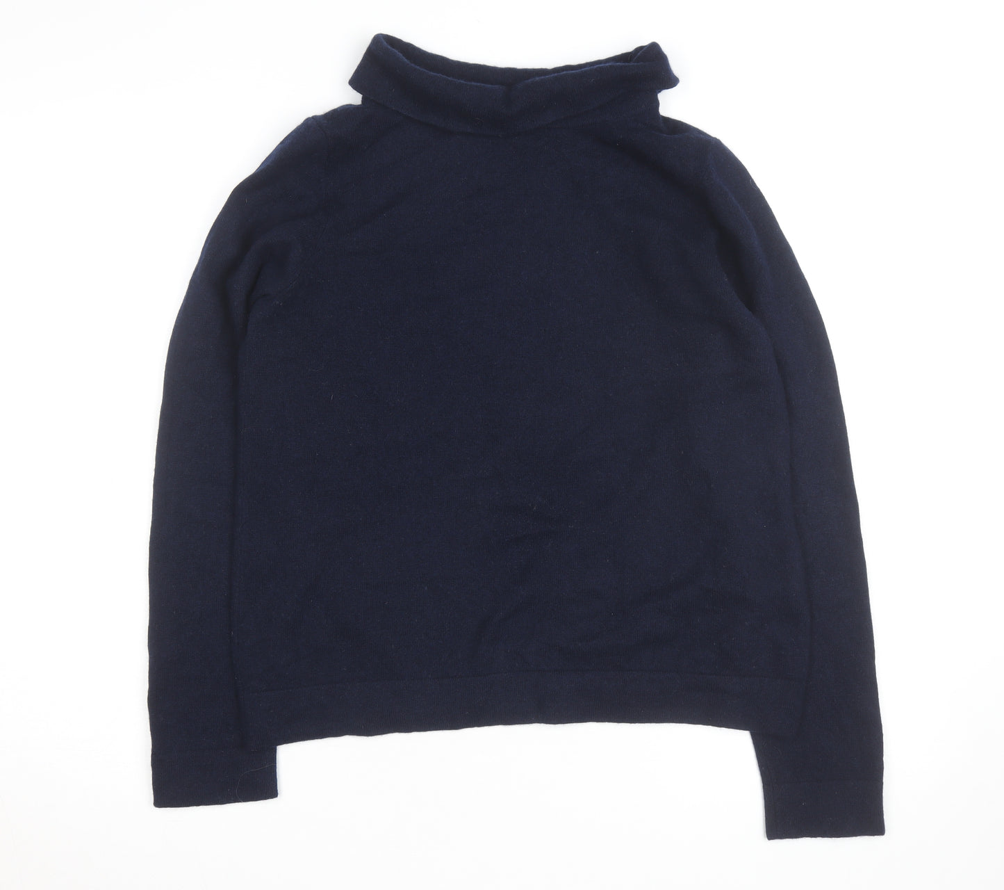 Hobbs Men's Blue Wool Roll Neck Jumper Size L Classic Knitwear