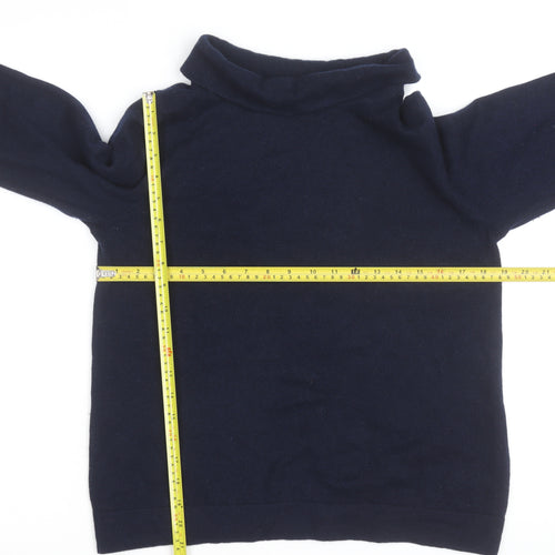 Hobbs Men's Blue Wool Roll Neck Jumper Size L Classic Knitwear
