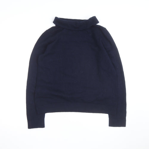Hobbs Men's Blue Wool Roll Neck Jumper Size L Classic Knitwear