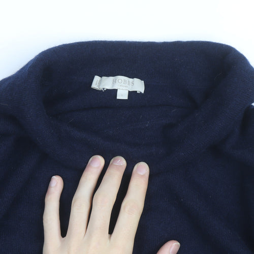 Hobbs Men's Blue Wool Roll Neck Jumper Size L Classic Knitwear