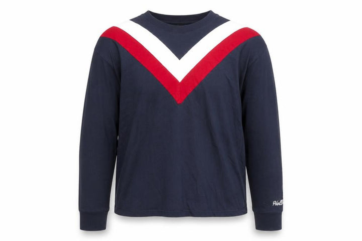 Hollister Men Navy Blue Long Sleeve Boyfriend Tee Size L Cotton Top
