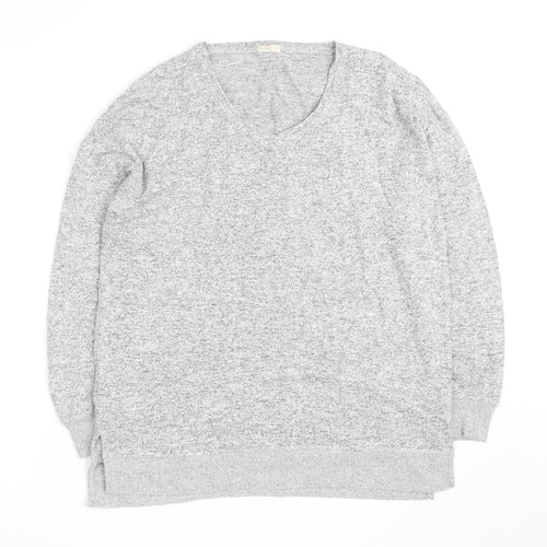 Oysho Unisex Grey V-Neck Knit Pullover Jumper Size M