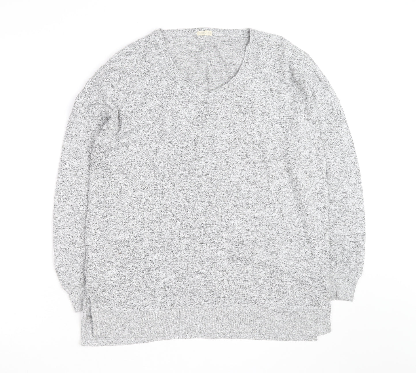 Oysho Unisex Grey V-Neck Knit Pullover Jumper Size M
