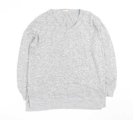 Oysho Unisex Grey V-Neck Knit Pullover Jumper Size M
