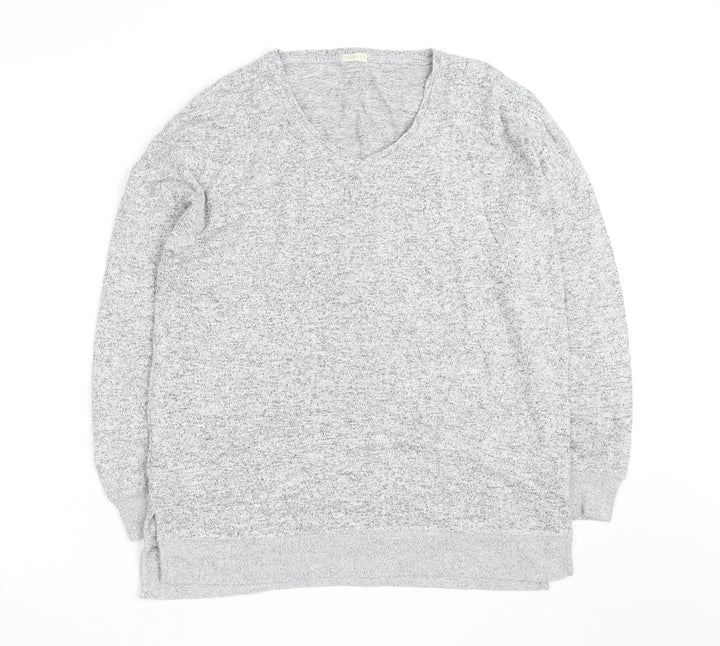 Oysho Unisex Grey V-Neck Knit Pullover Jumper Size M