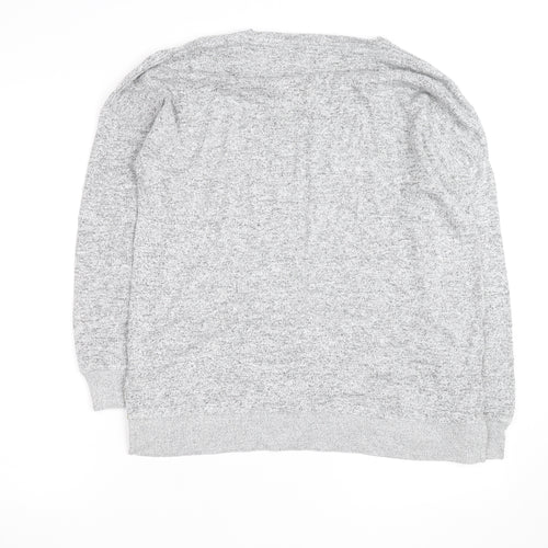 Oysho Unisex Grey V-Neck Knit Pullover Jumper Size M