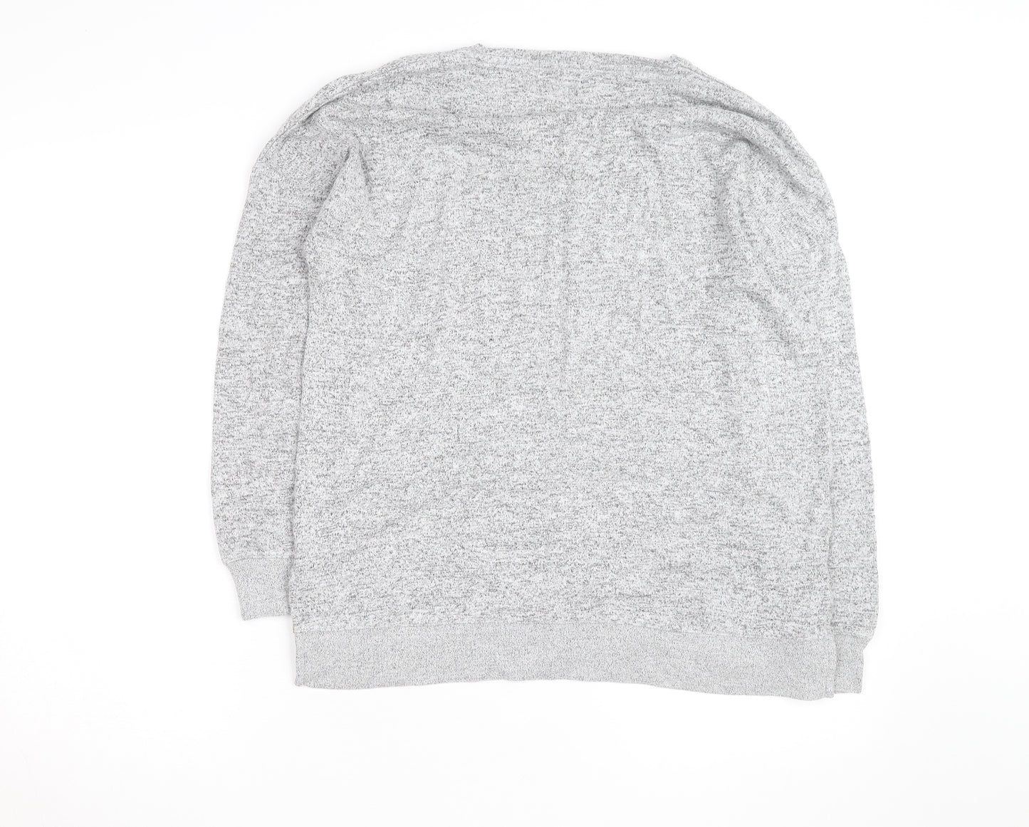 Oysho Unisex Grey V-Neck Knit Pullover Jumper Size M