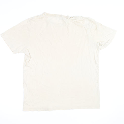 Puma Men's Beige Crew Neck Short Sleeve Cotton T-Shirt Size L