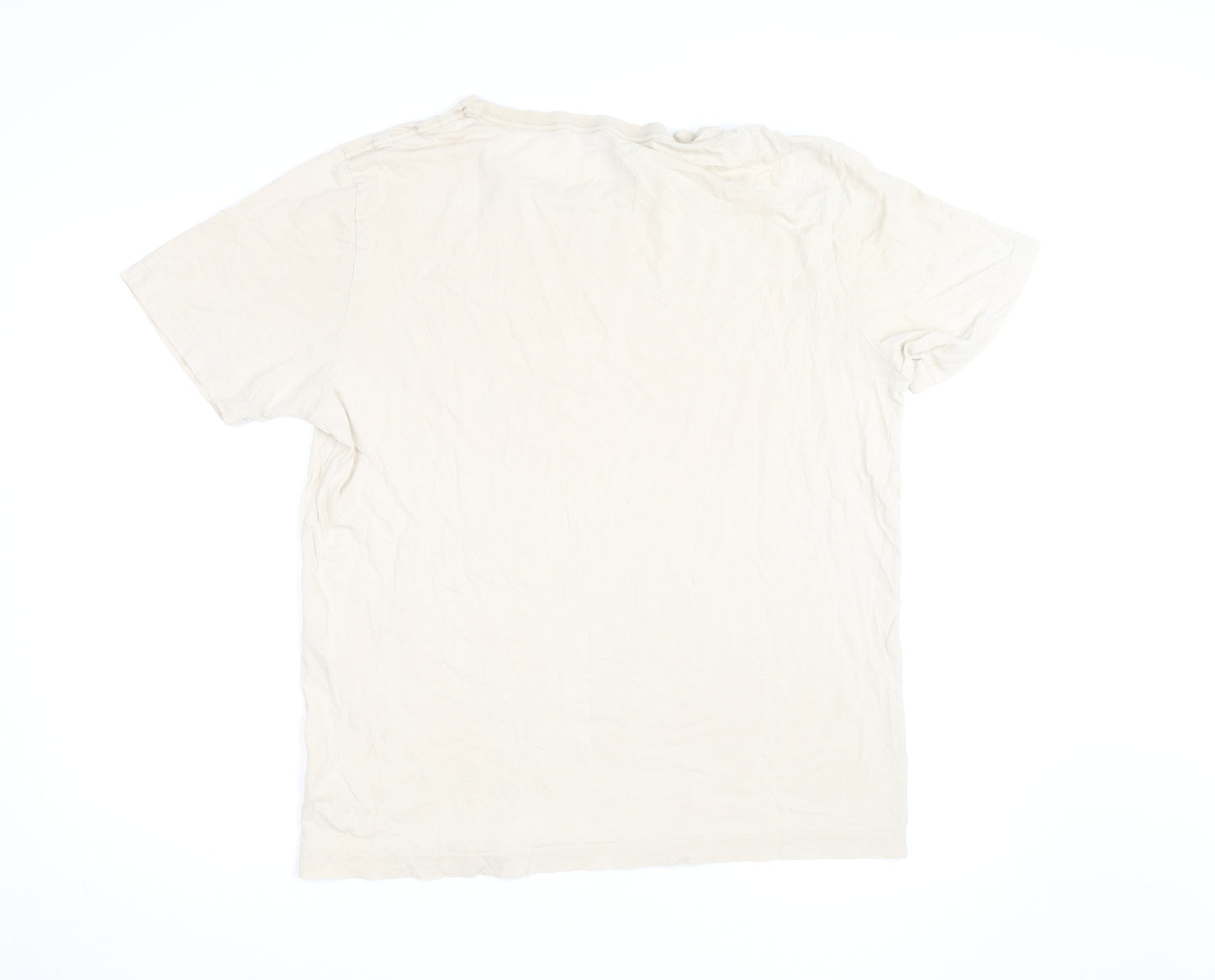 Puma Men's Beige Crew Neck Short Sleeve Cotton T-Shirt Size L