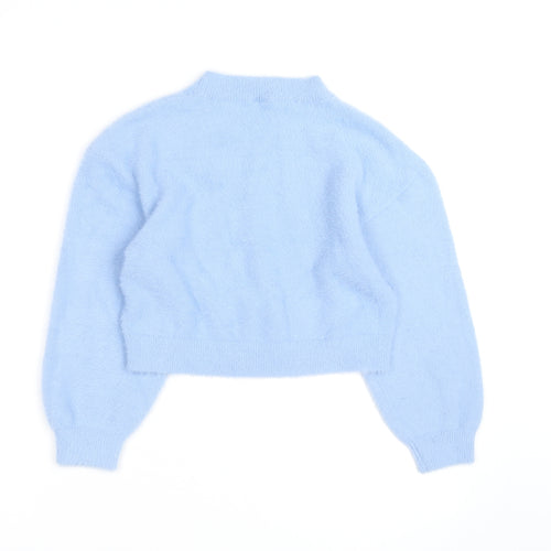 Divided Women Blue Knit Crew Neck Long Sleeve Pullover M